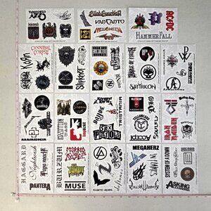 83 Heavy Metal and Hard Rock Band Stickers Vinyl Decals Laptop Skateboard Guitar